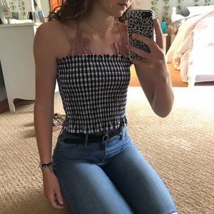 gingham tube top